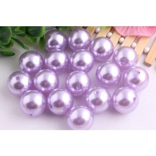 Kwoi vita Mint purple color 20mm 100pcs/lot acrylic Imitation Pearl beads for Chunky Beads Jewelry