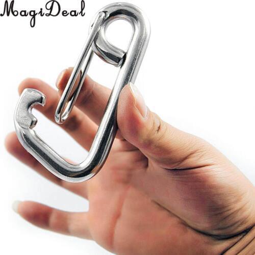 MagiDeal Durable 304 Stainless Steel Spring Hook Carabiner Clip Keychain for Camping Fishing Traveling Hiking Acce 3 Differ Size