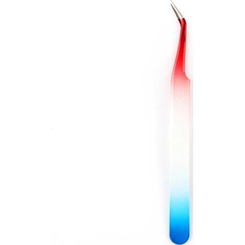 Makeup Nail Art Tool Manicure Tweezers Nail Sticker Gradient Stainless Steel Tweezer Curved Angle Head False Eyelash Nipper