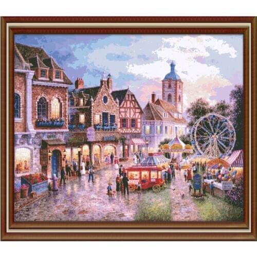 Beary Patch Park Counted Cross Stitch Kits Printed Canvas Embroidery Sets 11CT 14CT Diy Handmade Needlework Home Decor Paintings