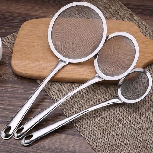 NEW Cooking Tool Small Knife Skimmer Oil Fryer Less Oil Spoon Oil Filter Frying In Stainless Steel Hot Pot Spoon