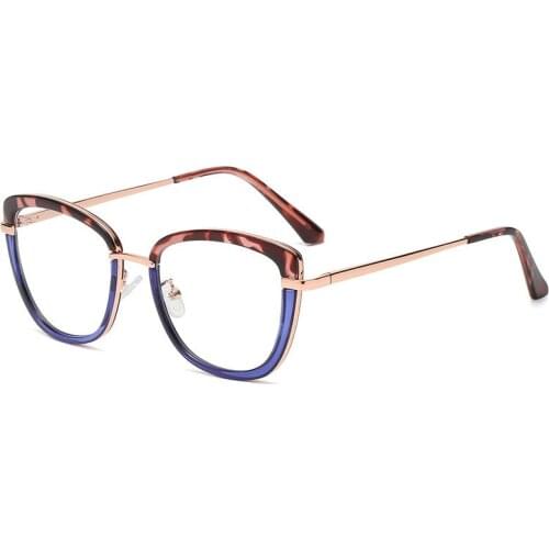 Eye Glasses 2021 Trends Office Anti Blue Light Computer Glasses Gaming Two-color Frame Spring Temples Decorative Glasses W609