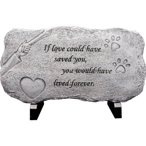 Personalized Paw Print Dog Cat Memorial Stone, Resin Tombstone for Garden Backyard, Grave Markers