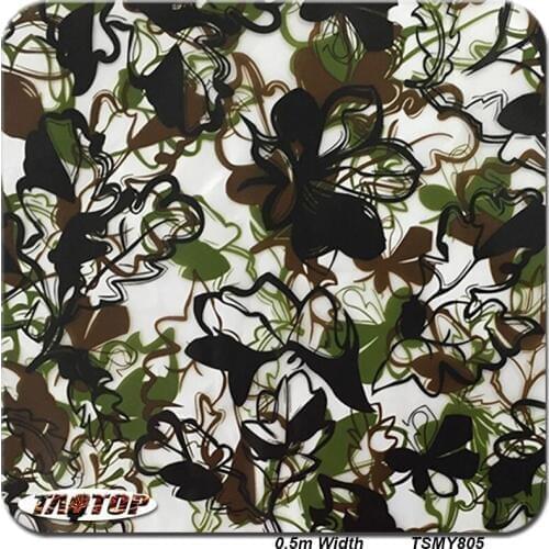 ITAATOP TSMY805 0.5m*10m Popular Camo Transparent pva water transfer printing film water dipping printing hydro graphics film