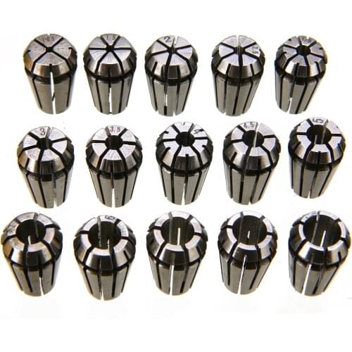 15pcs/Lot 1-7mm ER11 Precision Spring Collet Chuck Tool Bits Holder Set for CNC Milling Machine Engraving Lathe Tool