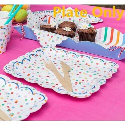 Colorful Dot Chevron Paper Plates paper cup for Valentine Birthday Wedding Party disposable Tableware Party Supplies CP064