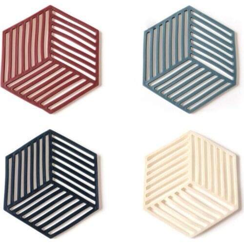 Placemats Bowl Mats Coasters Heat Insulation Pads Anti-Scald Mats Kitchen Decoration Accessories Polygonal Coasters 4Pcs