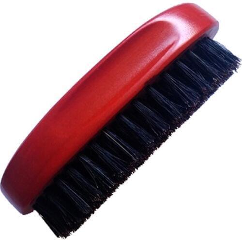 Red Lacquer Dutch Wood Boar Bristle Beard Brush&Mustache brush For Gentlemen Beard Care Engrave Logo
