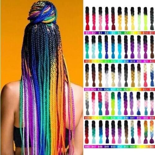 AZQUEEN 24 inch Ombre Jumbo Braids Long Synthetic Hair Braiding Hair Extensions African High Temperature Fiber