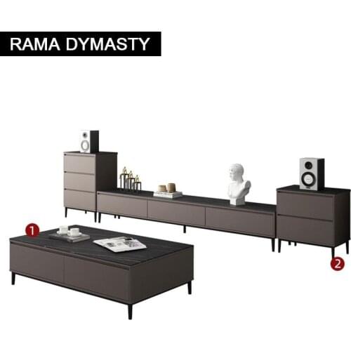 Modern minimalist slate TV cabinet coffee table combination home living room creative multifunctional floor cabinet