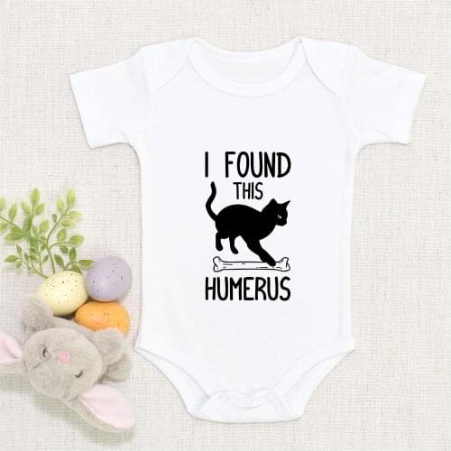 I Found This Humerus Funny Black Cat Graphic Humor Toddler Baby Clothes White/Gray/Pink Baby Body 90s Harajuku Ropa De Bebe Niña