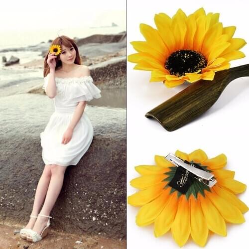 Hair Clips For Women Girls Sweet Sunflowers Seaside Duckbill Barrettes Headwear Hairpins for Holiday Hair Accessories