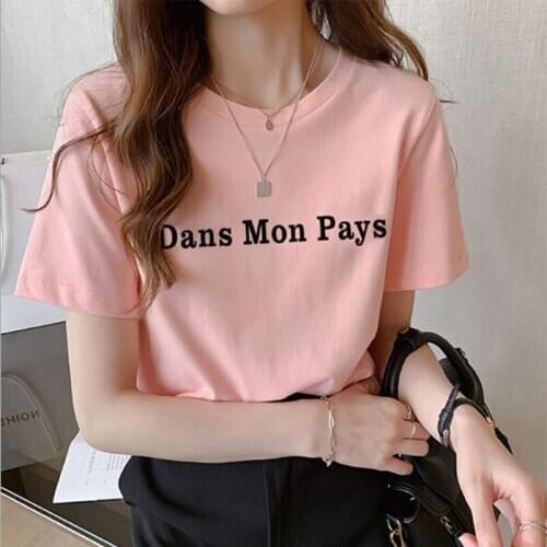 New Fashion T shirt Women Spring Summer Letters Print Short Sleeve O Neck Women Tshirt High Quality Women T-shirt