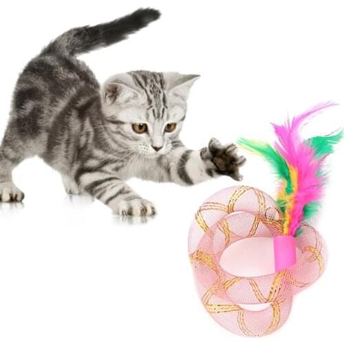 1pc Pet Toy Flexible Twisted Tube Toy Cat Feather Toy Cat Teaser Toy For Kittens Cat Toy Pet Supplies Pet Accessories
