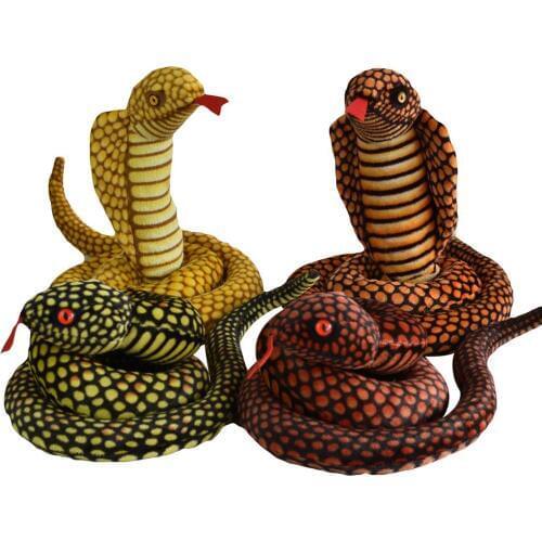 1Pc Simulation Cobra Python Plush Spoof Toy Kids Snake Doll Gift Home Decoration Fun Shocker Novelty Gadgets Funny Toys