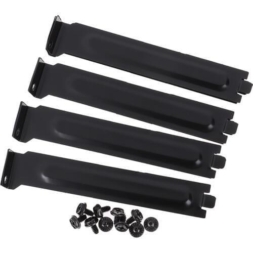 10pcs Black PCI Chassis Slot Covers Bracket Hard Steel PCI Slot Covers Bracket with Screws, Dust Filter Blanking Plate