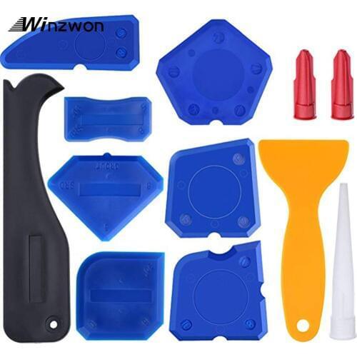 12PCS/Set Caulking Tool Kit Caulk Finishing Joint Sealant Silicone Grout Remover Scraper Home & Garden Tool Kit Hand Tools