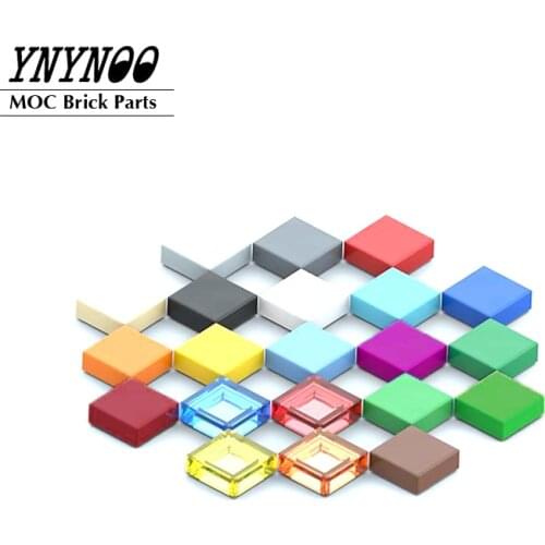 200Pcs/lot MOC Brick Flat Tile 1x1 with Groove Parts Building Blocks DIY Creative Toys Compatible with 3070b Rebrickable Tiles