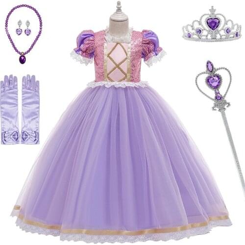 2020 New Girl Summer Dress Kids Princess Prom Party Costume For 3-10 Girls Children Cosplay Clothing