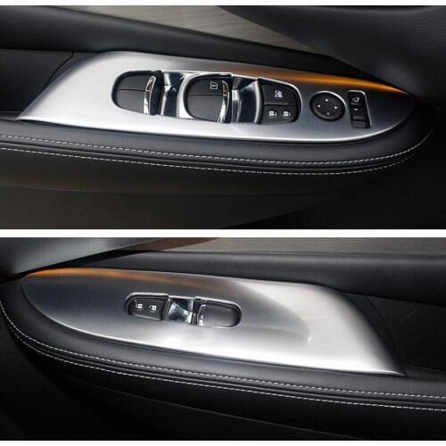 4Pcs/set Car Door Armrest Window Lift Switch Panel Frame Trim Sticker For Nissan Murano 2015 LHD Car-covers Accessory