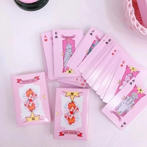 54 Pcs/Set Anime Cardcaptor Sakura Poker Cards Toy Card Captor Cosplay Board Game Playing Cards With Box Collection Gift