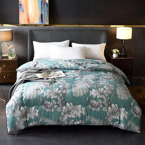 Promotion Sale Perfect Comfort Mulberry Silk Quilt King Queen Full Size Winter Quilted Comforter Printed Blanket Cover Upscale