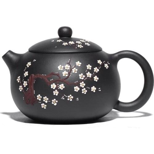Black Mud Plum Xishi Purple Clay Teapot Yixing Handmade Pot Kung-fu Teawarepurple Drinkware For Puer Green Chinese