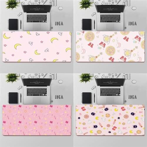 Cute Kawaii Anime Pink Moon Gaming Mouse Pad Large MousePad Gamer Mouse Mat PC Computer XXL Mouse Carpet Keyboard pad Desk Mat