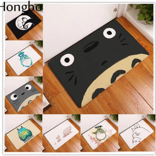 Hongbo Totoro Mat 40*60cm Chinchillas Cat Animal Fashion Rectangular Mats Entrance Doormats Washable Kitchen Floor Bathroom