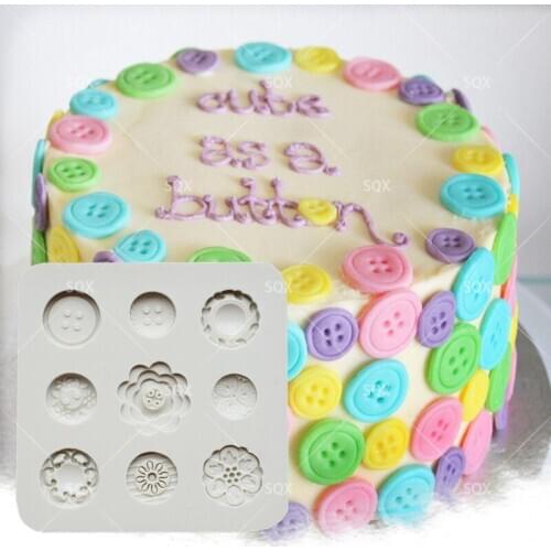 Square Button-Shaped Fondant Cake Baking Molds,Cake Decorating Tools Pastry Tools Kitchen Accessories SQ16239
