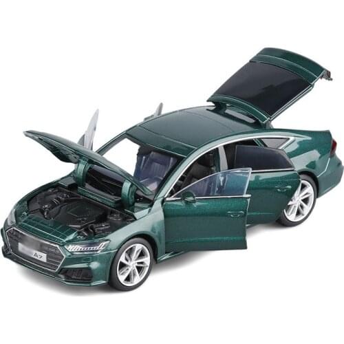 1/32 Alloy Die Cast A7 Sedan Model Toy Vehicle Wheel Steering Shock Absorber Collection Sports Car Toys With Sound Light