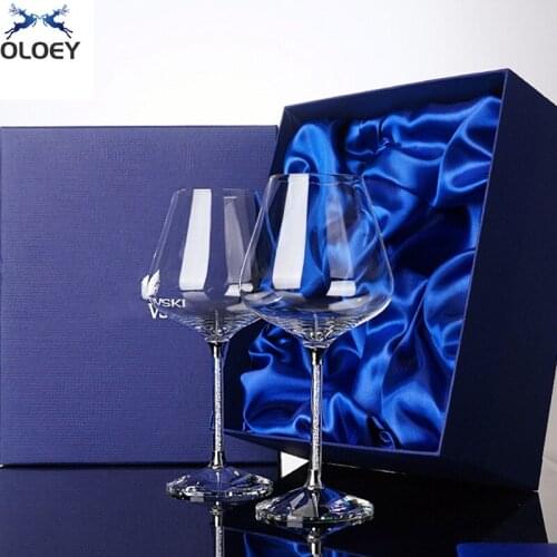 Crystal Diamond Red Wine Cup Set Home Wine Champagne Goblet Gift Set Wine Cup Can Add Logo Wedding Gift