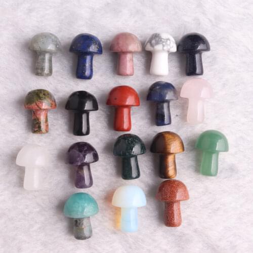 Non-porous Natural Stone Mushroom Chakras Lanter DIY Decorations Healing Crystal Small Ornaments Loose Beads Finding Wholesale