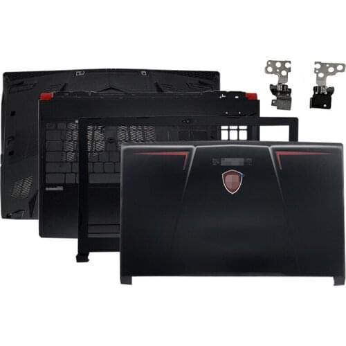 NEW For MSI GP63 GP63VR Laptop LCD Back Cover Front Bezel LCD Hinges Top Rear Lid Cover ABCD Cover 3077C1A213HG017 Black