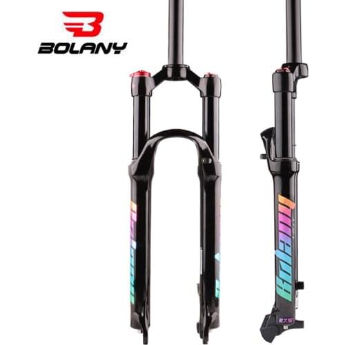 Bolany Mountain Bike Front Fork Colorful Label Magnesium Alloy Front Fork Air Fork Parts Shock Absorber Pneumatic Front Fork New