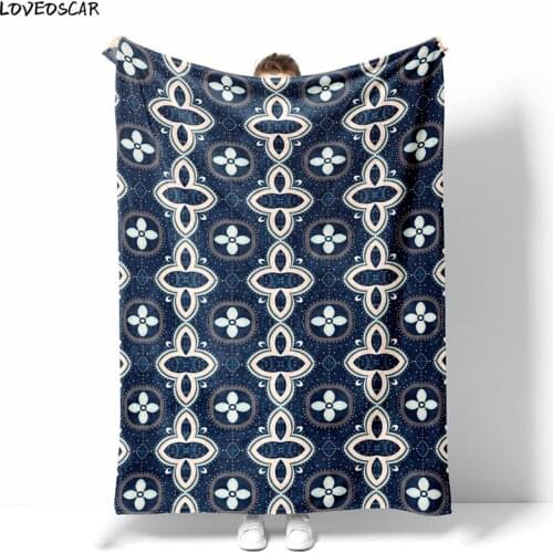 Navy Blue Geometric Indian Mandala Nordic European Hair Blanket Boho Bedsprea Rectangle Diamond Pattern Bed Throw Home Cover