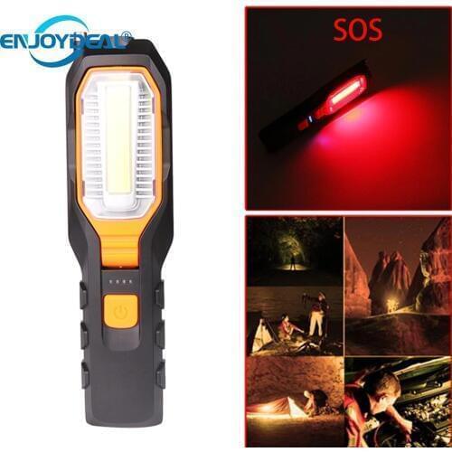 Enjoydeal Portable COB LED Work Light Inspection Lamp Magnetic Flashlight Torch Folding Tool For Garage Outdoors Camping Work