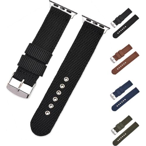 Nylon Strap for Apple Watch Band 40mm 44mm 42mm 38mm Canvas Woven Wrist Bracelet Watchband for Iwatch Series 6 5 4 3 2 1