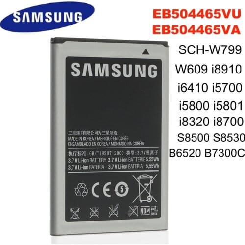 SAMSUNG Original Battery EB504465VU for SCH-W799 W609 i8910 / U i6410 i5700 i5800 i5801 i8320 i8700 GT-S8500 S8530 B6520 B7300C