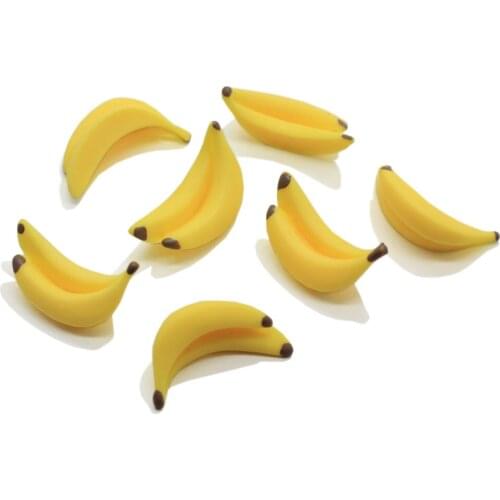 Resin Artificial Miniature Food Fruit Banana Play DollHouse Toy Decorative Craft Kawaii DIY Embellishment Accessories