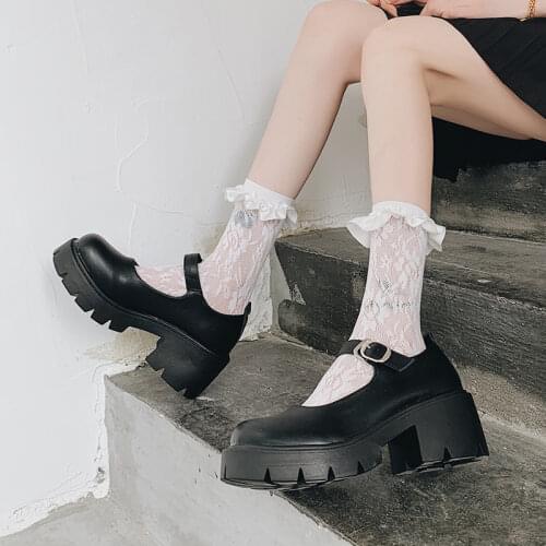 Heel shoes model Mary Jane shoes womens Japanese high heels platform shoes Harajuku retro Lolita shoes high heels