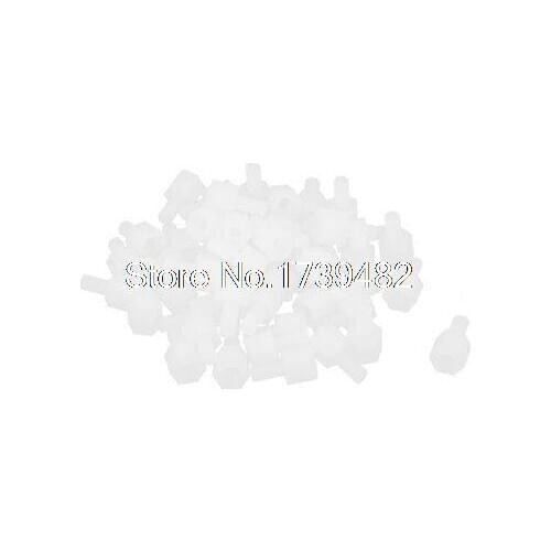 50pcs M3 5+6mm Male Female Thread Nylon Hex Standoff Spacer Screw White for PCB