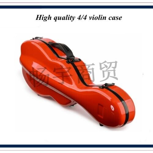 High quality Professional violin case 4/4 FRP carbon fiber Red orange Fashion style violin parts violin accessories 015