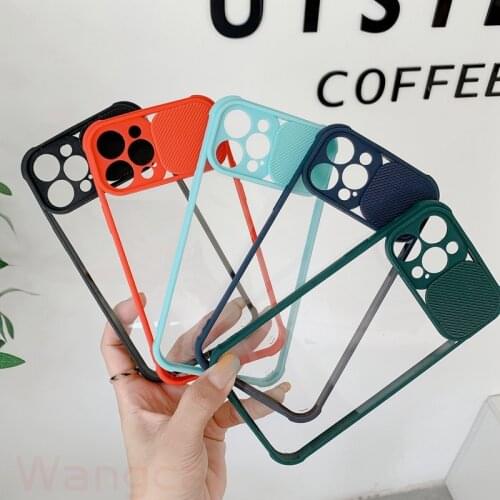 For OPPO Reno 6 5 4 Pro 5F 5 4 Lite A74 A54 A94 A92 A72 A52 A53 A33 Clear Slide Push Pull Window Camera Protection Phone Cover