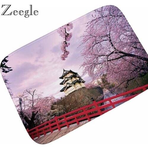 Zeegle Home Entrance Doormat 3D Flowers Printed Non-slip Area Rug for Living Room Kids Bedroom Carpet Bedside Rugs Bathroom Mat