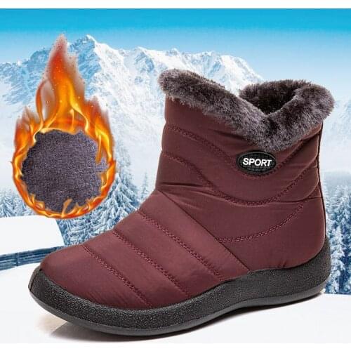 Women Snow Boots Woman Winter Warm Waterproof Ankle Boots Female Platform Shoes Ladies Short Plush Footwear Plus Size 35-43