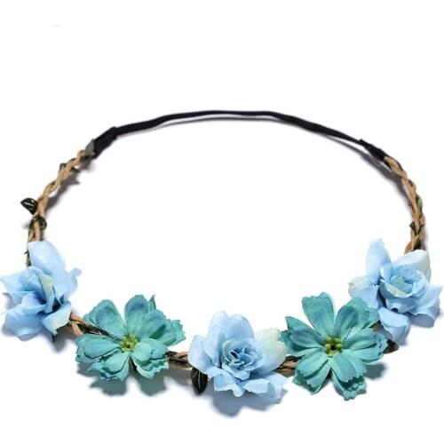 Wedding Floral Headband Women Flower Hairband Hair Garland Girls Crown Wreath Party Headpiece Hair Accessories