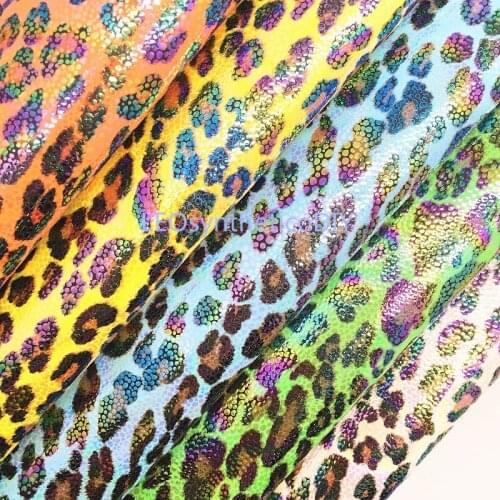 1PC 21X29CM Leopard Printed Faux Leather Fabric, Synthetic Leather Sheets, PU Leather For Making Bows LEOsyntheticoDIY T379B