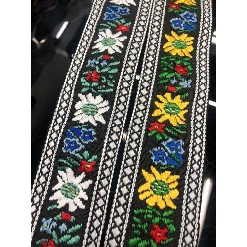 10yards/lots wide about 4.9cm Woven Jacquard Ribbon Trims flowers pattern for curtain and clothing accessory LS-2109