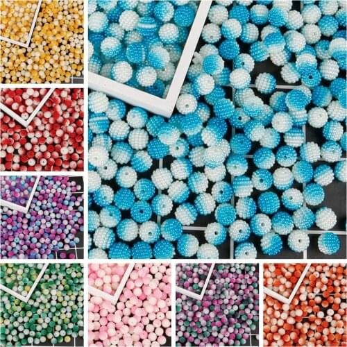 100pcs 10mm Round Bubbles ABS Plastic Pearl Loose Beads Crafts DIY Findings